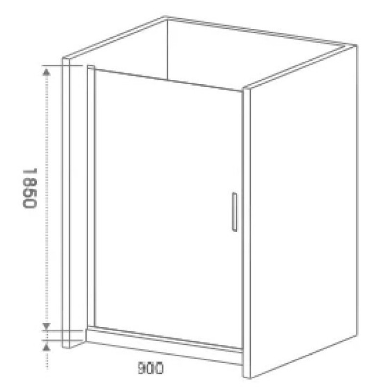 Душевая дверь Good Door Pandora DR-90-C-CH, 90 х 185 см, распашная, стекло прозрачное, профиль хром, ПД00070