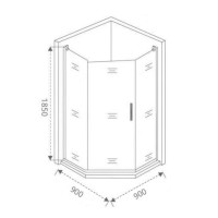 Душевой уголок Good Door Infinity SHW-90-C-CH, ИН00075, 90 х 90 см, стекло прозрачное, профиль хром
