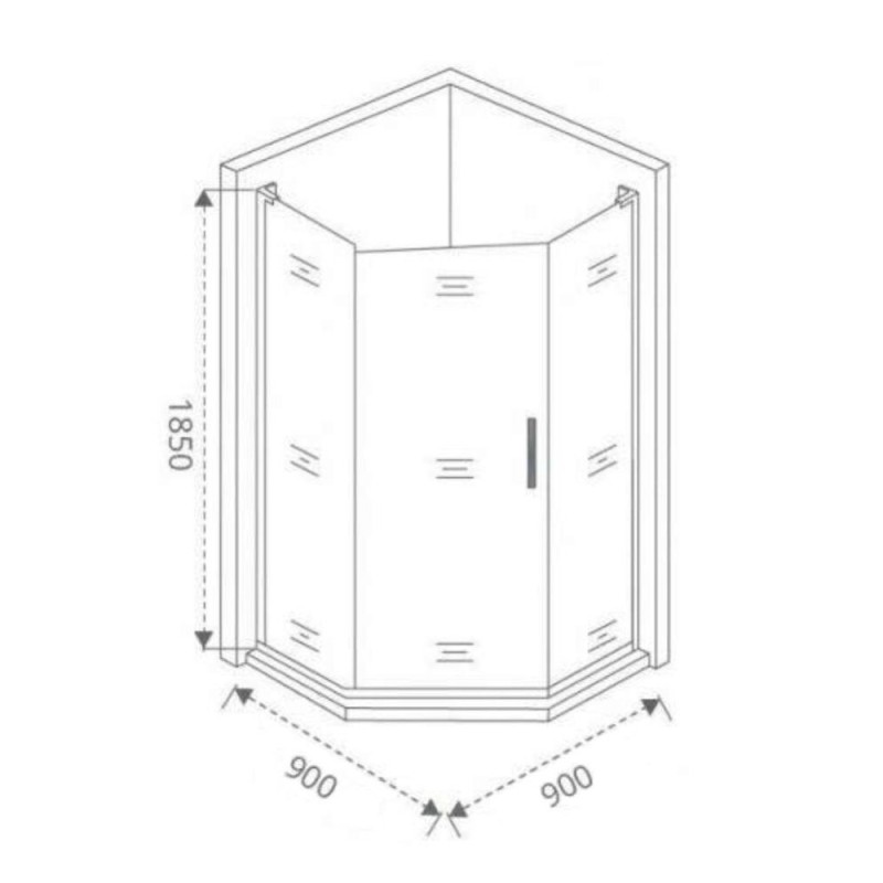 Душевой уголок Good Door Infinity SHW-90-C-CH, ИН00075, 90 х 90 см, стекло прозрачное, профиль хром