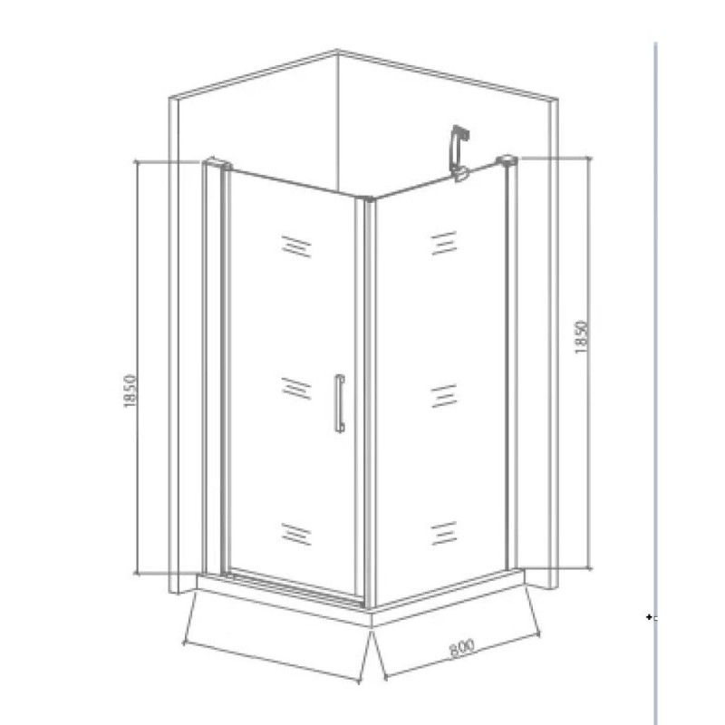 Душевое ограждение Good Door Pandora CR-80-C-CH, 80 x 80 х 185 см, стекло прозрачное, профиль хром, ПД00075