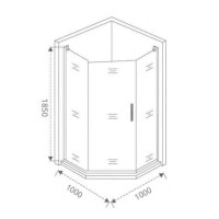 Душевой уголок Good Door Infinity SHW-100-C-CH, ИН00076, 100 х 100 см, стекло прозрачное, профиль хром