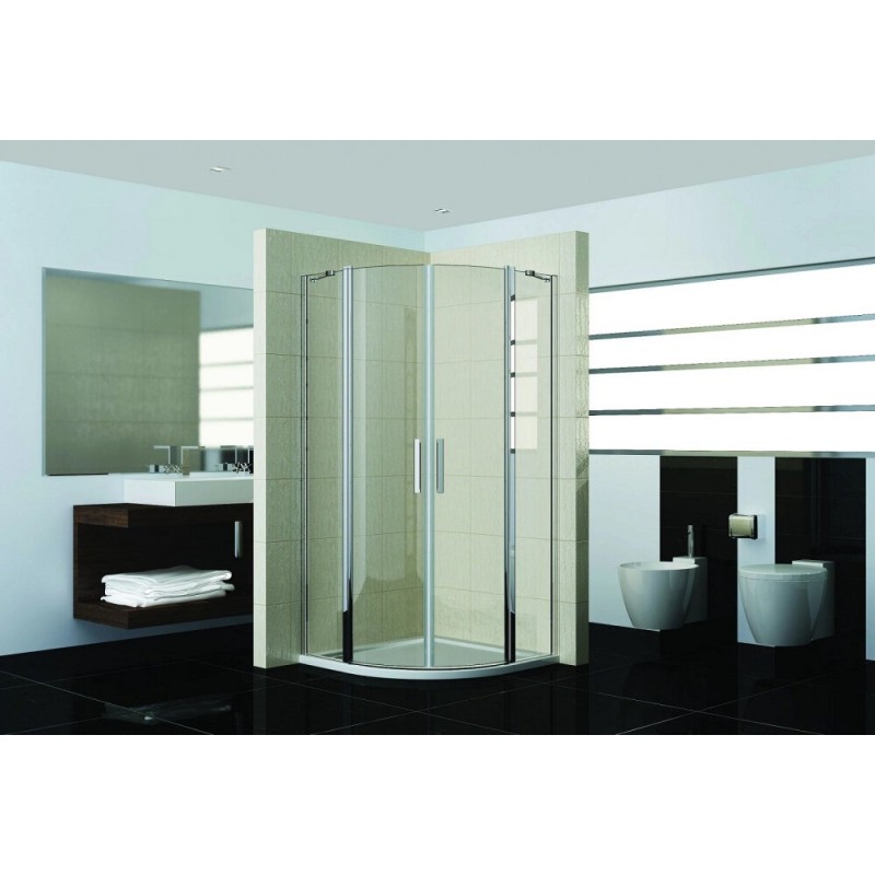 Душевое ограждение Good Door Pandora R-80-C-CH, 80 x 80 х 185 см, стекло прозрачное, профиль хром, ПД00077