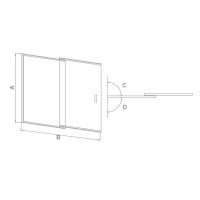 Шторка на ванну Good Door Screen SL-100-C-CH 100 x 140 см, ПД00081, стекло прозрачное