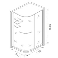 Душевое ограждение Good Door Pandora R-120-C-CH 120 х 80 х 185 см, ПД00085, стекло прозрачное, хром, с полотенцедержателем