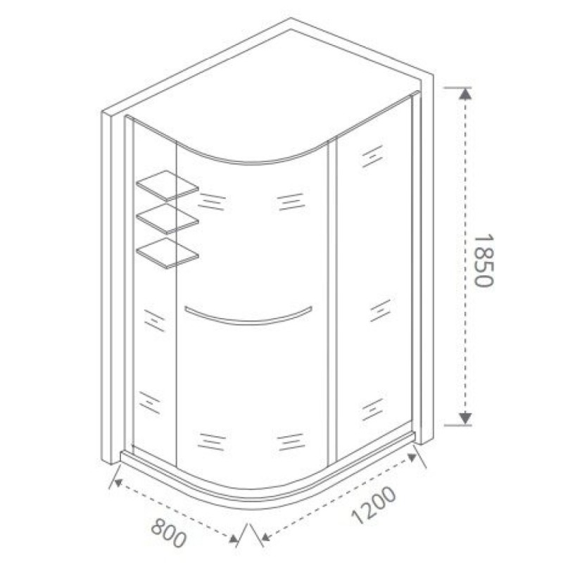 Душевое ограждение Good Door Pandora R-120-C-CH 120 х 80 х 185 см, ПД00085, стекло прозрачное, хром, с полотенцедержателем