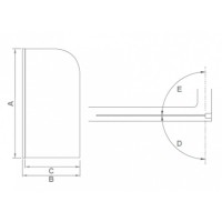 Шторка на ванну Good Door Screen H-HT-80-C-CH 80 x 140 см, ПД00087, стекло прозрачное
