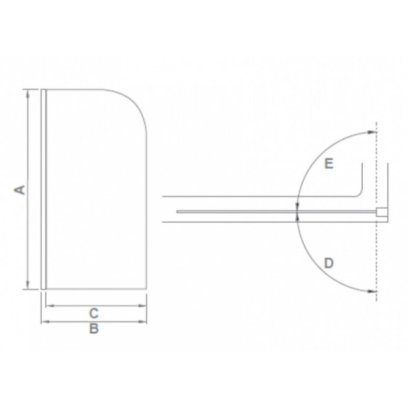 Шторка на ванну Good Door Screen H-HT-80-C-CH 80 x 140 см, ПД00087, стекло прозрачное