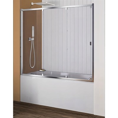 Шторка на ванну Good Door Screen WTW-150-C-CH 150 x 140 см раздвижная, стекло прозрачное, профиль хром, ПД00094