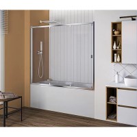 Шторка на ванну Good Door Screen WTW-150-C-CH 150 x 140 см раздвижная, стекло прозрачное, профиль хром, ПД00094