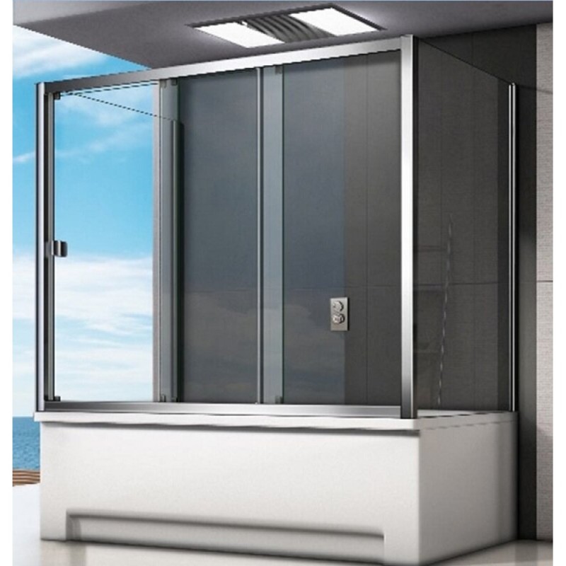 Шторка на ванну Good Door Screen WTW-130-C/G-CH, 130 x 140 см, ПД00100/107, стекло прозрачное/матовое (ПД00107)