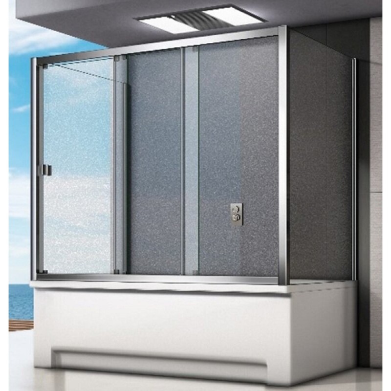 Шторка на ванну Good Door Screen WTW-130-C/G-CH, 130 x 140 см, ПД00100/107, стекло прозрачное/матовое (ПД00107)