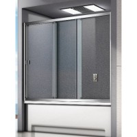 Шторка на ванну Good Door Screen WTW-170-C/G-CH, 170 x 140 см, ПД00095/110, стекло прозрачное/матовое (ПД00110)