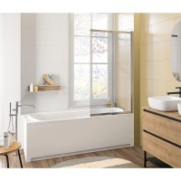 Шторка на ванну Good Door Screen SLR-80-C-CH 80 x 140 см распашная, раздвижная, стекло прозрачное, профиль хром, ПД00116