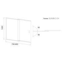 Шторка на ванну Good Door Screen SLR-80-C-CH 80 x 140 см распашная, раздвижная, стекло прозрачное, профиль хром, ПД00116