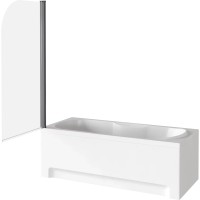 Шторка на ванну Good Door Screen H-80-C-В 80 x 140 см распашная, стекло прозрачное, профиль черный, ПД00118