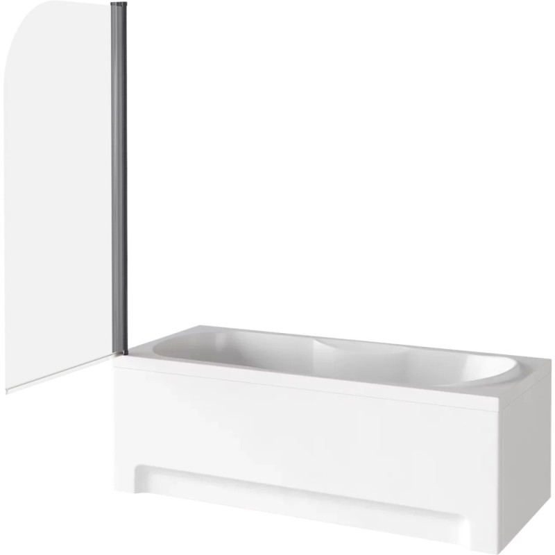 Шторка на ванну Good Door Screen H-80-C-В 80 x 140 см распашная, стекло прозрачное, профиль черный, ПД00118