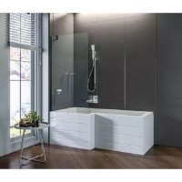 Шторка на ванну Good Door Screen BS-90-C-В 90 x 140 см неподвижная, стекло прозрачное, профиль черный, ПД00119