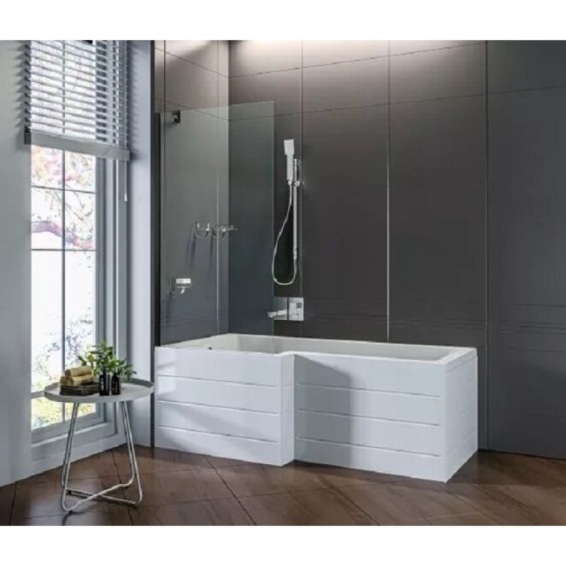 Шторка на ванну Good Door Screen BS-90-C-В 90 x 140 см неподвижная, стекло прозрачное, профиль черный, ПД00119