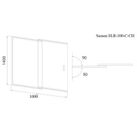 Шторка на ванну Good Door Screen SLR-100-C-CH 100 x 140 см распашная, раздвижная, стекло прозрачное, профиль хром, ПД00120