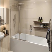 Шторка на ванну Good Door Screen FO-80-C-CH 80 x 140 см распашная, стекло прозрачное, профиль хром, ПД00121