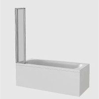 Шторка на ванну Good Door Screen GR4-100-C-B, ПД00126, 100 x 140 см, складная, 4 секции, стекло прозрачное, профиль чёрный
