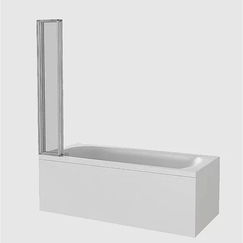 Шторка на ванну Good Door Screen GR4-100-C-B, ПД00126, 100 x 140 см, складная, 4 секции, стекло прозрачное, профиль чёрный