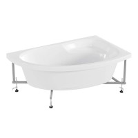 Ванна акриловая Bas Сагра New В 00145/В 00146, 160 x 90 см, левая/правая, в комплекте с каркасом, белый