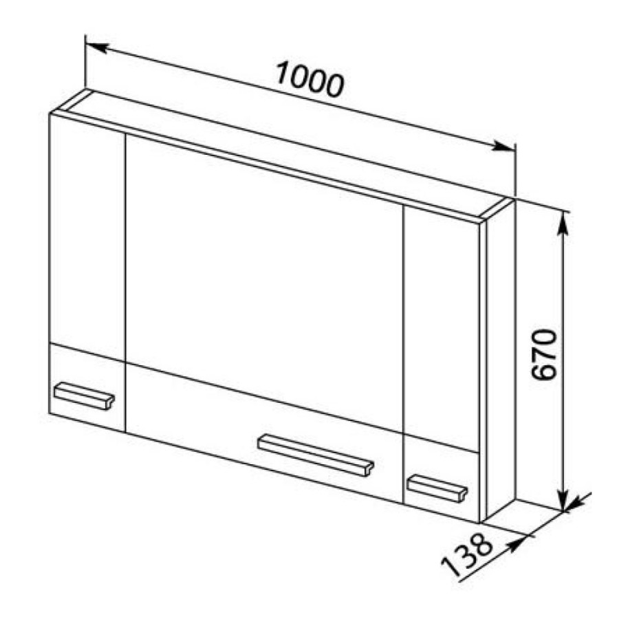Зеркало-шкаф Aquanet Нота 100 (камерино) 00165372, цвет белый