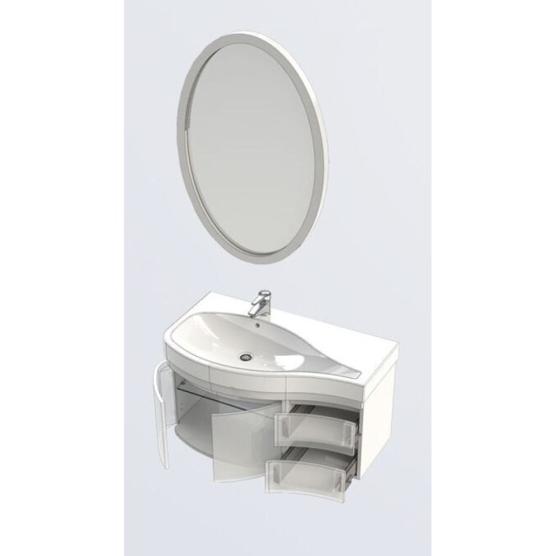 Тумба под раковину Aquanet Сопрано 2-95 L (2 дверцы, 2 ящика) 00169631, левая, цвет белый