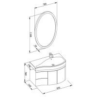 Тумба под раковину Aquanet Сопрано 2-95 L (2 дверцы, 2 ящика) 00169631, левая, цвет белый