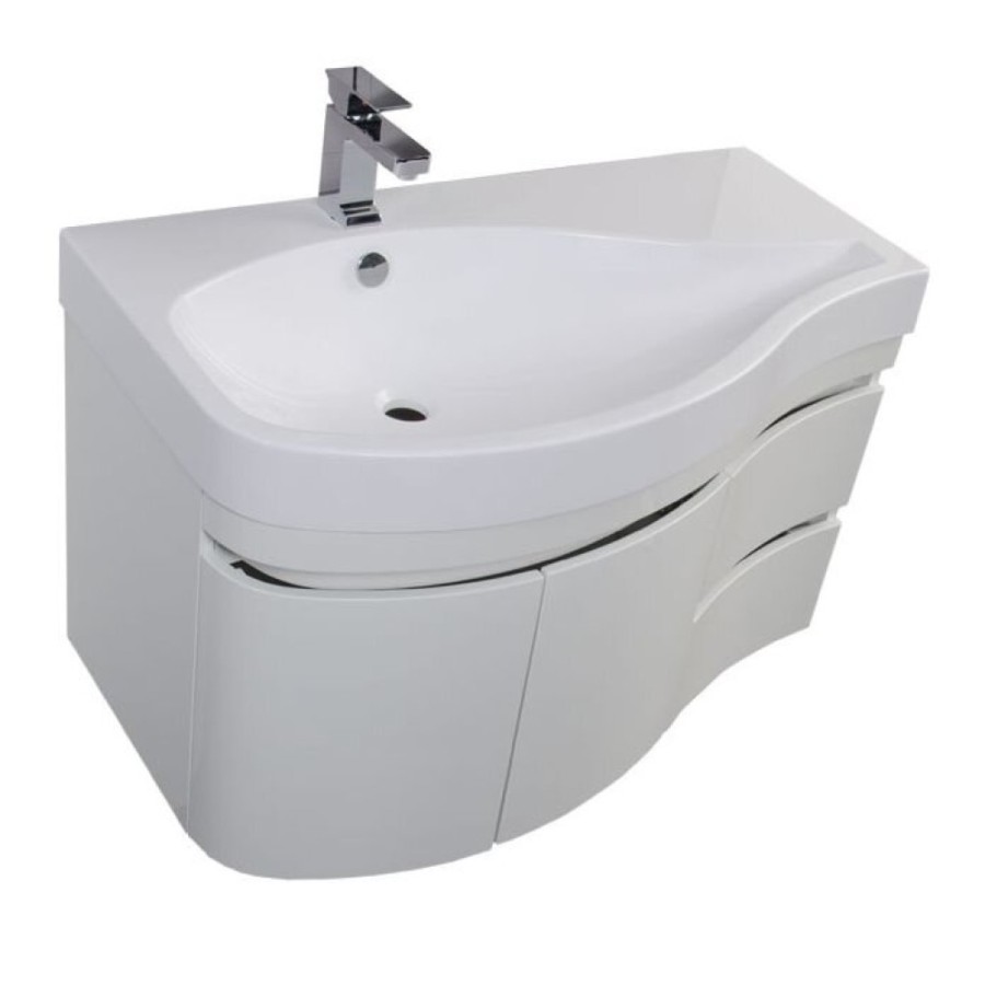 Тумба под раковину Aquanet Сопрано 2-95 L (2 дверцы, 2 ящика) 00169631, левая, цвет белый