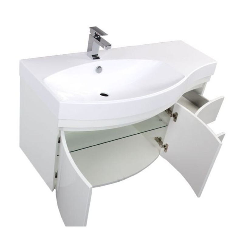 Тумба под раковину Aquanet Сопрано 2-95 L (2 дверцы, 2 ящика) 00169631, левая, цвет белый