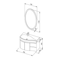 Тумба под раковину Aquanet Сопрано 2-95 L (2 дверцы, 2 ящика) 00169631, левая, цвет белый