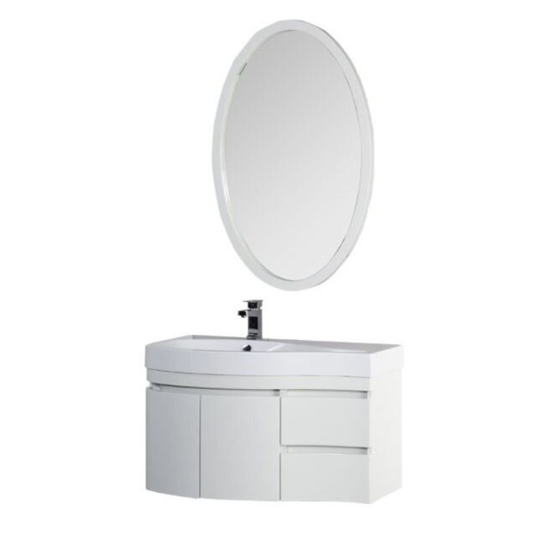 Тумба под раковину Aquanet Сопрано 2-95 L (2 дверцы, 2 ящика) 00169631, левая, цвет белый