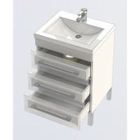 Тумба под раковину Aquanet Верона 58 напольная (3 ящика) 00178253, цвет белый