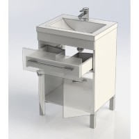 Тумба под раковину Aquanet Верона 58 напольная (2 дверцы, 1 ящик) 00182507, цвет белый