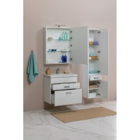 Тумба под раковину Aquanet Рондо 60 2 ящика, белый, 00189157