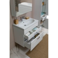 Тумба под раковину Aquanet Рондо 60 2 ящика, белый, 00189157