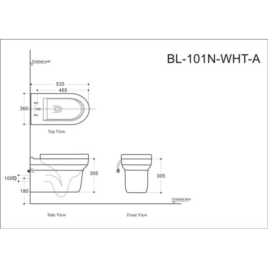 Подвесной безободковый унитаз Aquanet Nova BL-101N-WHT (203341), крышка микролифт Slimseat BL-005, белый