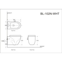 Подвесной унитаз Aquanet Cetus BL-102N-WHT (203345), крышка микролифт Slimseat BL-005, белый