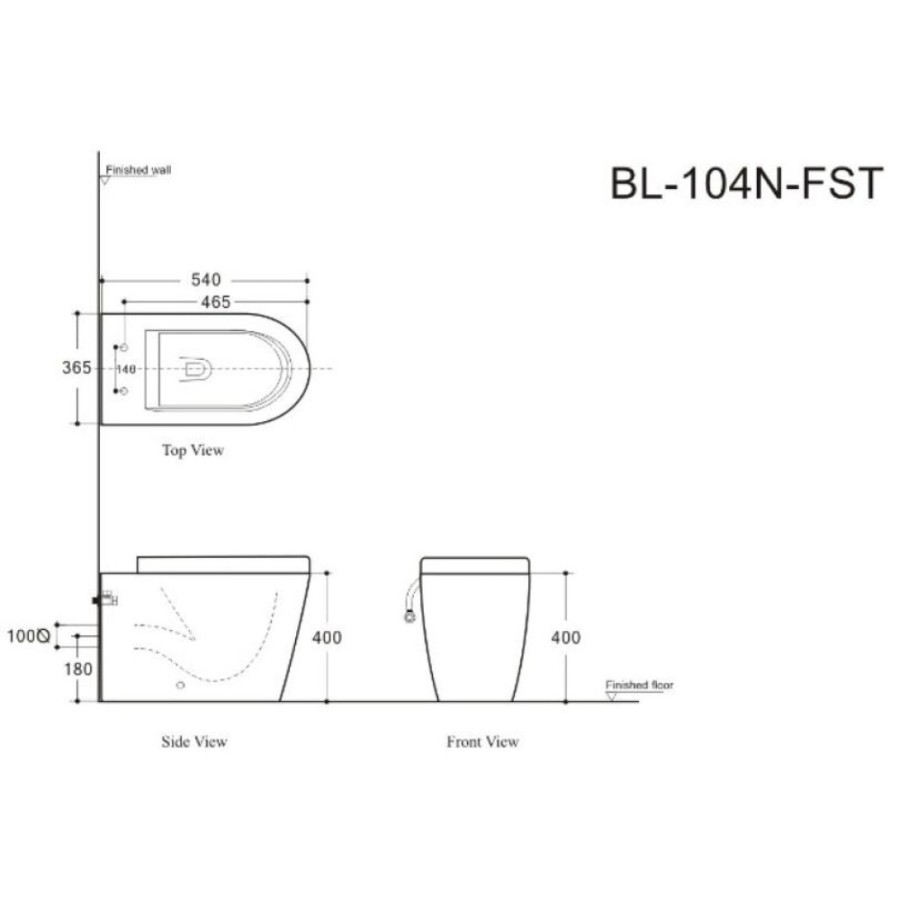Приставной безободковый унитаз Aquanet Atago-F BL-104N-FST (203352), крышка микролифт Slimseat BL-005, белый
