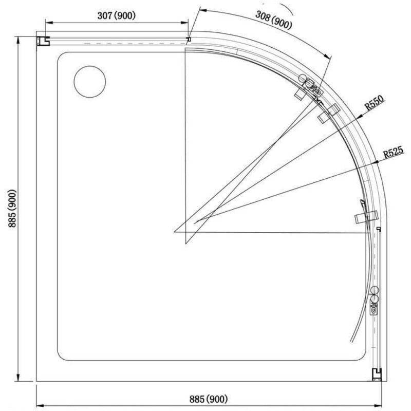 Душевой уголок Aquanet Alfa NAA2142 90 x 90 см, 00203799, стекло прозрачное