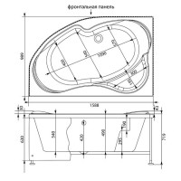 Ванна акриловая Aquanet Capri 160 x 100 см (203911/203915)