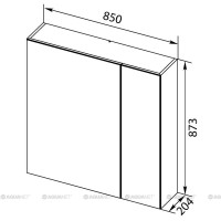 Зеркальный шкаф Aquanet Нью-Йорк 85см, орех, 00203954