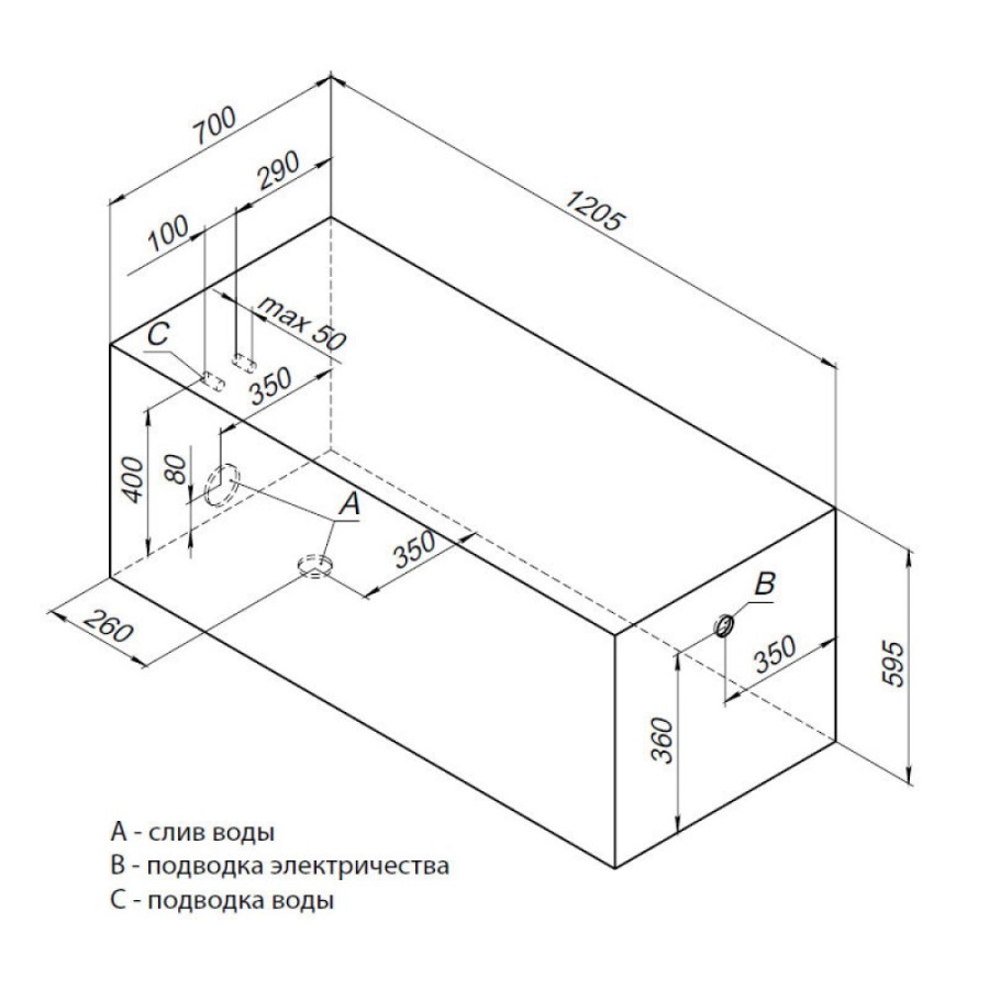 Акриловая ванна Aquanet West 120x70 204050 белая