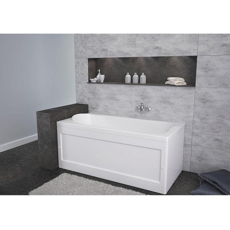 Ванна акриловая Aquanet West 00205560, 140 x 70 см, с каркасом, цвет белый
