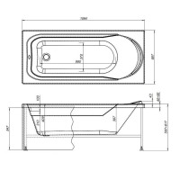 Ванна акриловая Aquanet West 00205564, 160 x 70 см, с каркасом, цвет белый