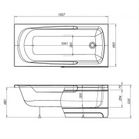 Ванна акриловая Aquanet Extra 208672 150 x 70 см