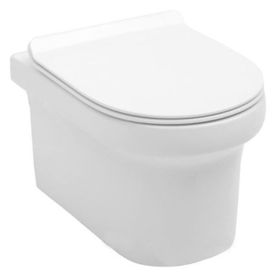 Подвесной безободковый унитаз Aquanet Nova-W BL-101N-WHT (211914), крышка микролифт Slimseat, цвет белый