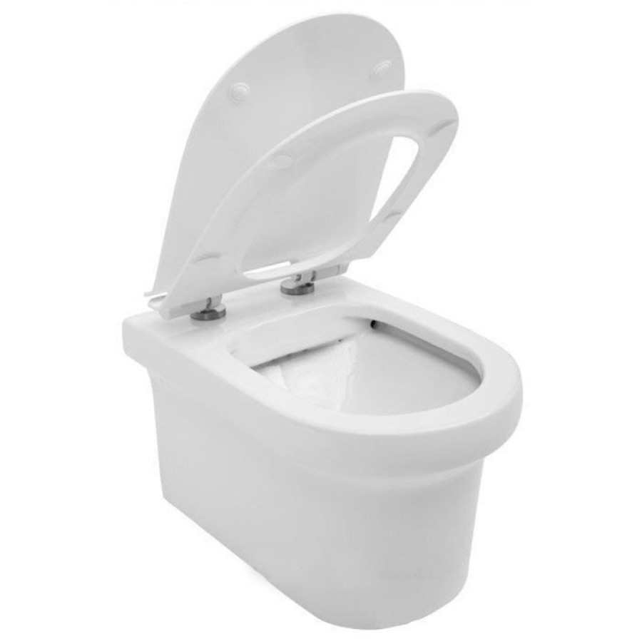 Подвесной безободковый унитаз Aquanet Nova-W BL-101N-WHT (211914), крышка микролифт Slimseat, цвет белый
